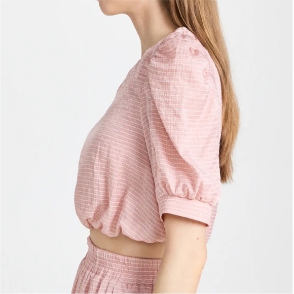 En Saison Auden Crop Blouse Midi Skirt Coord Set in Pink Peach Size Small - Picture 3 of 8